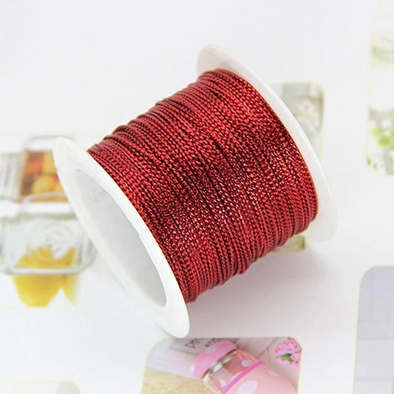 Description Picture 5 of itemGold/Silver Thread Macrame Cord Rope Bracelet Necklace Braided String For DIY Tassels Beading Shamballa String Jewelry Making