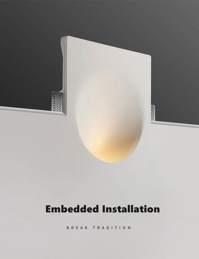Description Picture 3 of itemModern Recessed LED Wall Lamp Borderless Gypsum Hidden Wall Washer Spotlight Living Room Bedroom Background Sconce Decor Light