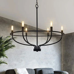 6 Heads Retro Iron Industrial Chandeliers Light For Living Room Light Rural Kitchen Cafe Restaurant Dining Room Pendant lights