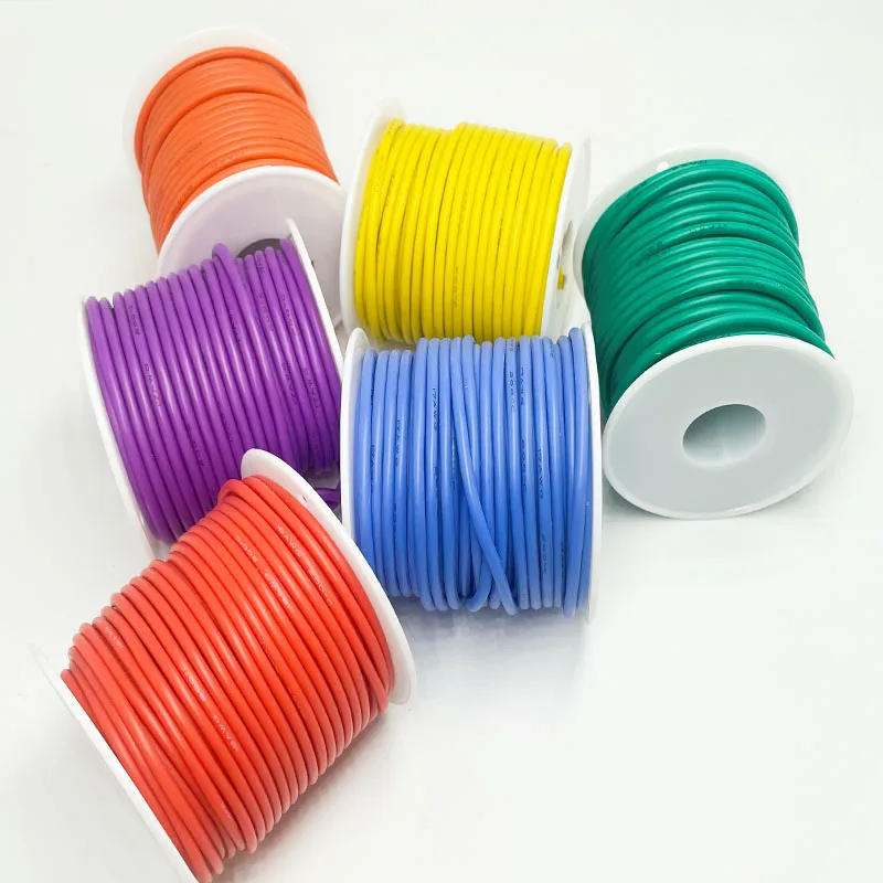 Description Picture 6 of itemSoft Silicone Connection Cable 16AWG 18AWG 20 22 24 26 28AWG 30AWG 0.08mm Tinned Copper Wire For DIY, Automotive, Power Wiring