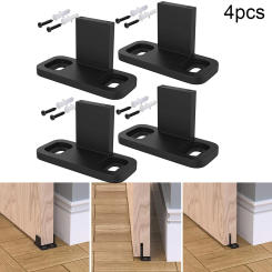 New High Quality Barn Door Guides Kit Strong Anti Swinging Black Carbon Steel Floor Guide Sliding Floor Hardware