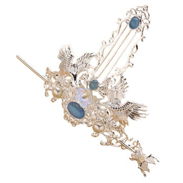 Hair Clip Crown Chinese Coronet Stick Women Headgear Retro Vintage Pin Accessories Bride