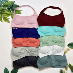 Sports Bra Women Seamless Halter Top High Support Push-up Open Back Gym wear Fitness Yoga Workout underwear