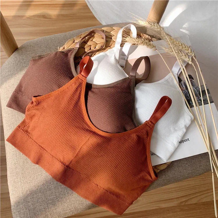 Description Picture 6 of itemWomen Sexy Wireless Bralette Seamless Bra Padded Sleep Tops U-Shaped Back Sports Tube Top Breathable Crop Lingerie Underwear