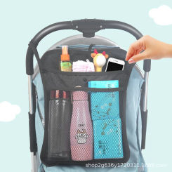 1pc Baby Stroller Hanging Bag Storage Double Layer Thickened Children's Stroller Bag Hanging Mesh Umbrella Storage Sack