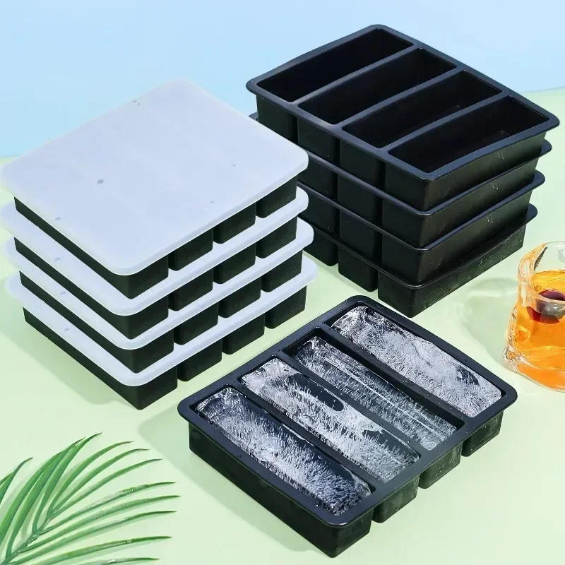 Description Picture 4 of itemSilicone Ice Cube Mold Reusable Square Ice Cube Molds with Lid Whiskey Cocktail Freezer DIY Ice Maker Barware Kitchen Gadgets