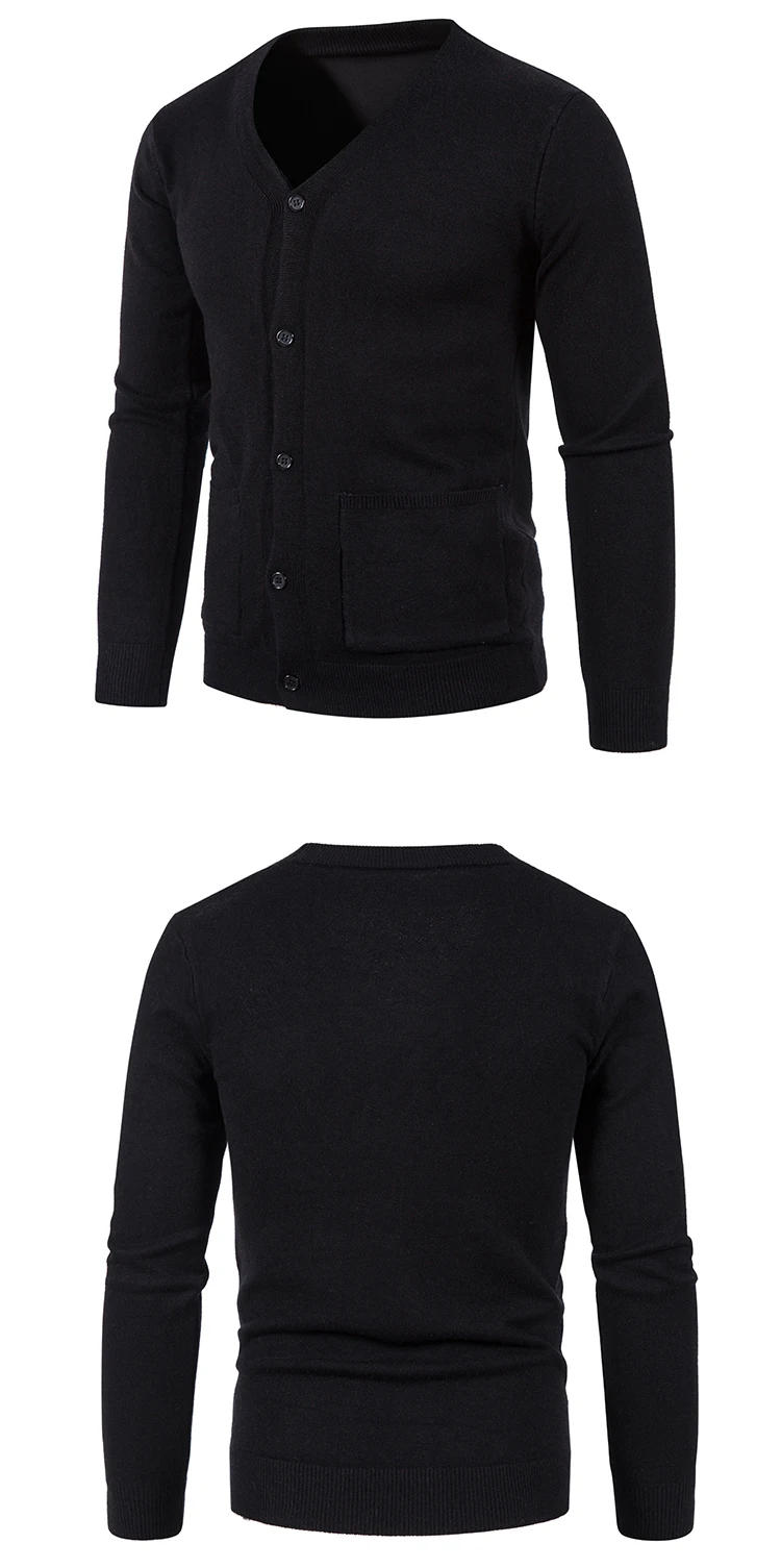 Description Picture 5 of itemKnitted Sweater for Men's Spring New Thin Outer Wear Men's Cardigan Knitted Spring and Autumn Solid Color Sweater Jacket