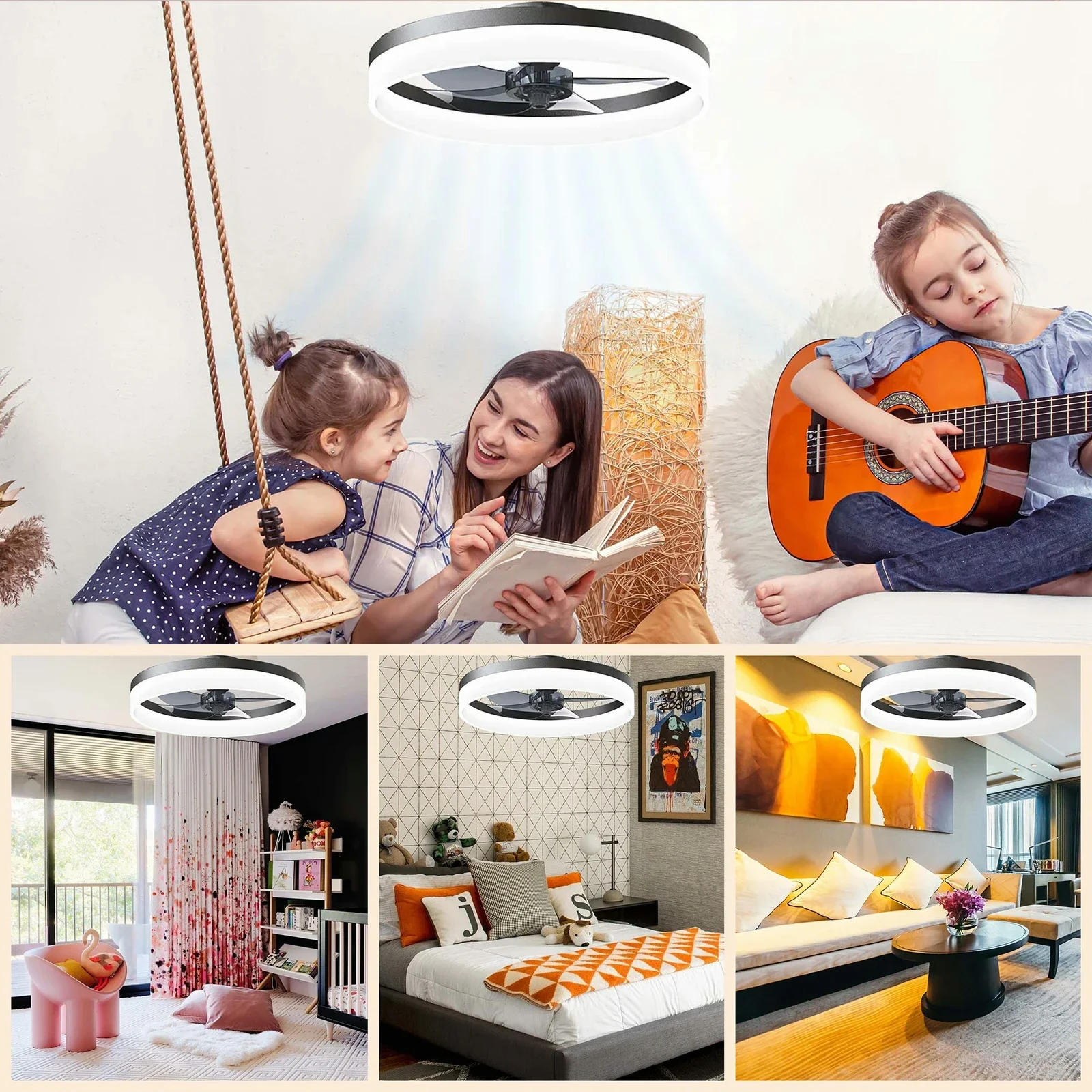 Description Picture 4 of itemNordic Ceiling Fan Light Intelligent Remote Control 5 Blade Function Fan Ceiling Light For Bedroom Lobby Apartment Dining Room