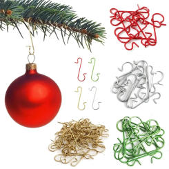 50pcs Christmas Ornament S-Shaped Hooks Holders Christmas Tree Ball Pendant hanging Decoration for home Navidad New Year