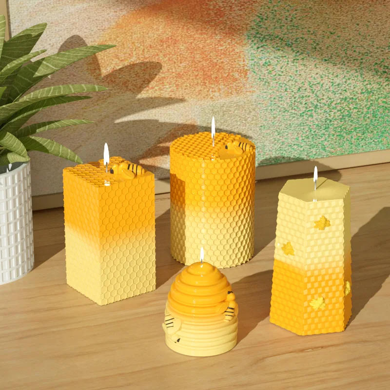 Description Picture 6 of itemDIY Honeycomb Silicone Candle Mold 3D Beehive Scented Candle Soap Molds Plaster Resin Baking Mould Home Decor Candle Making