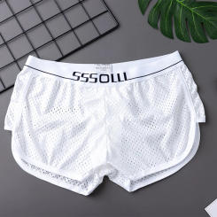 Breathable Men Briefs Ice Silk Seamless Underpants Sexy Shorts Trunks Elastic Shorts Convex Pouch Panties