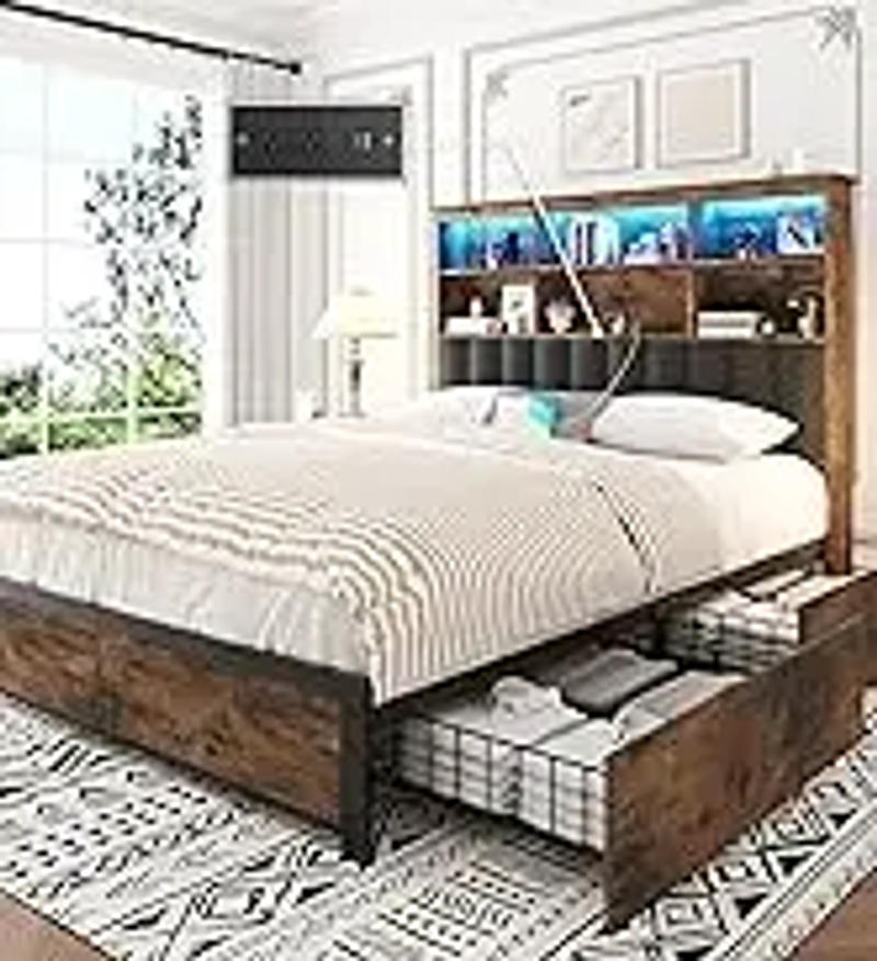 Description Picture 5 of itemQueen Headboard,Linen Upholstered Bed Frame With Wood Slats Support,No Box Spring Needed,Heavy Duty Feet,Easy Ass