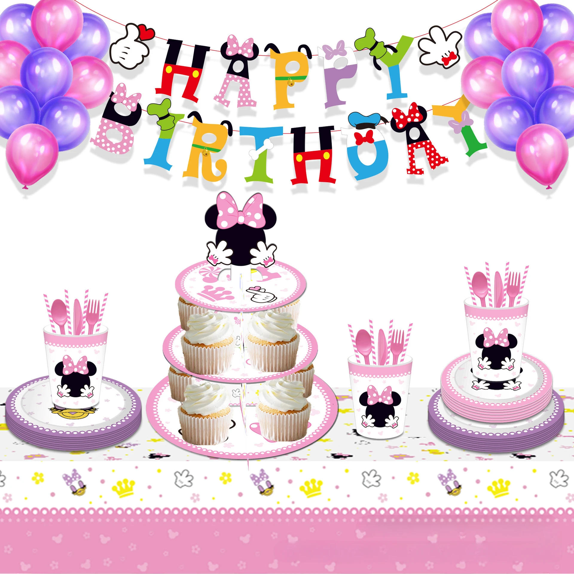 Description Picture 5 of itemChildren's birthday gift party cartoon  Mouse Mickey Minnie cake rack DIY decorative dessert tray halloween  wedding decoration