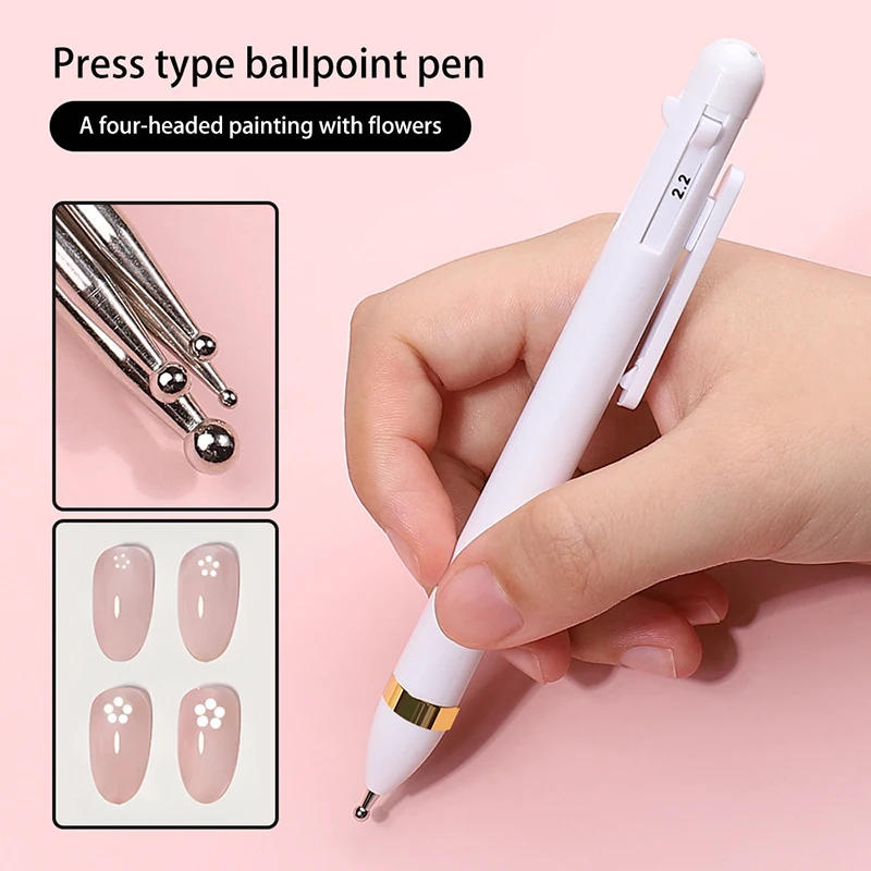Description Picture 2 of item4 in 1 Nail Dotting Pen Creative DIY Nail Art Painting Tools Nail Drill Pen Point Dot Painting Tools Manicure Nail Supply