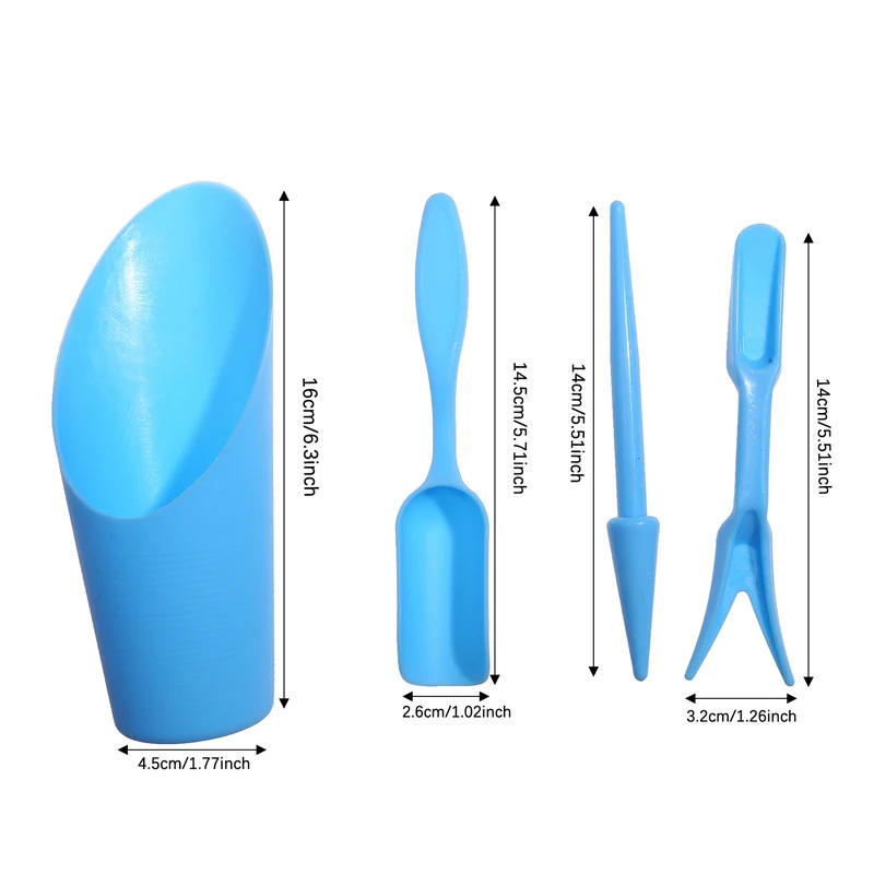 Description Picture 4 of item4Pcs Garden Planter Kit Sowing Shovel Spoon Succulents Seedlings Tool Bonsai Fertilizer Plastic Handle Soil Replacement Tools