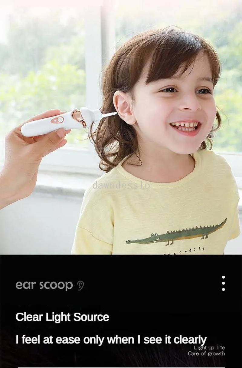 Description Picture 4 of itemElectric Luminous Earpick For Kids&Adult USB Rechargeable Vibration Painless Vacuum Ear Pick Ear Wax Remover Ear Cleaning Tool