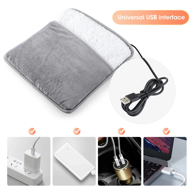 Description Picture 3 of itemWinter USB Charging Electric Foot Heating Pad Universal Soft Plush Washable Foot Warmer Heater Household Heat Foot Warming Mat