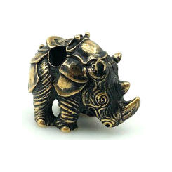 Rhino Knife Paracord Rope Beads Outdoors DIY Tools EDC Brass Personality Lanyard Pendants Knot Necklace Key Rings Accessories