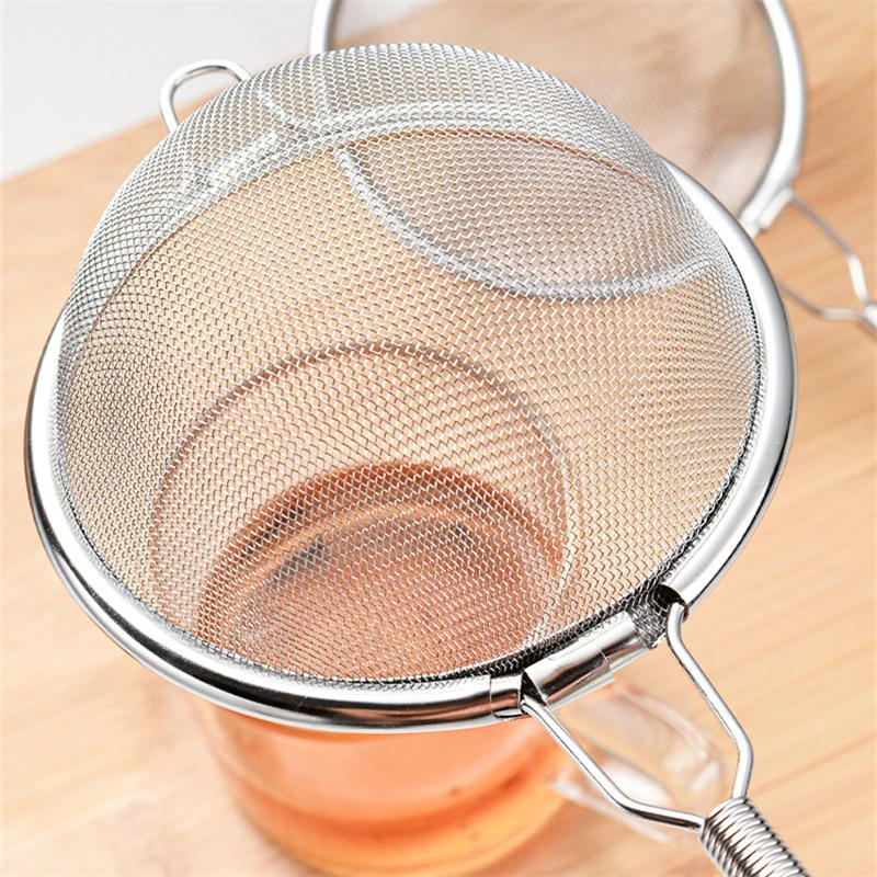 Description Picture 5 of itemStainless Steel Handheld Tea Strainer Fine Mesh Teapot Tea Leaf Infuser Flour Sieve Coffee Matcha Powder Filter Kitchen Colander