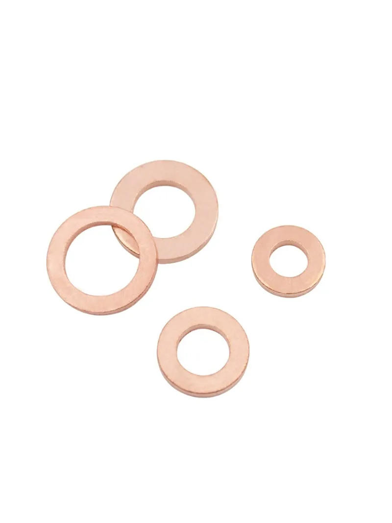 Description Picture 2 of itemCopper gasket M6 M8 M9 M10 M12 M14 M16 M18 M20 thickness 1mm/1.5mm/2mm copper marine gasket Crush Washer Flat Seal Ring Fitting