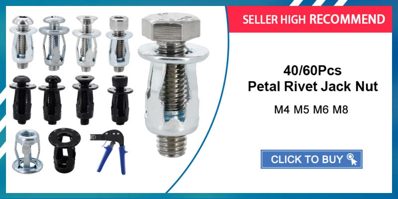 Description Picture 2 of itemM4 M5 M6 Petal Shape Metal Rivet Nut Expansion Clamp Panel License Plate Lock Fixing Screw Bolt Kit Molly Jack Nuts Rivetnut