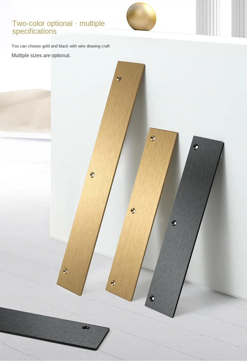 Description Picture 6 of itemBlack Gold Hidden Cabinet Handles Aluminum Alloy Kitchen Cupboard Pulls Drawer Knobs Bedroom Door Furniture Handle Hardware