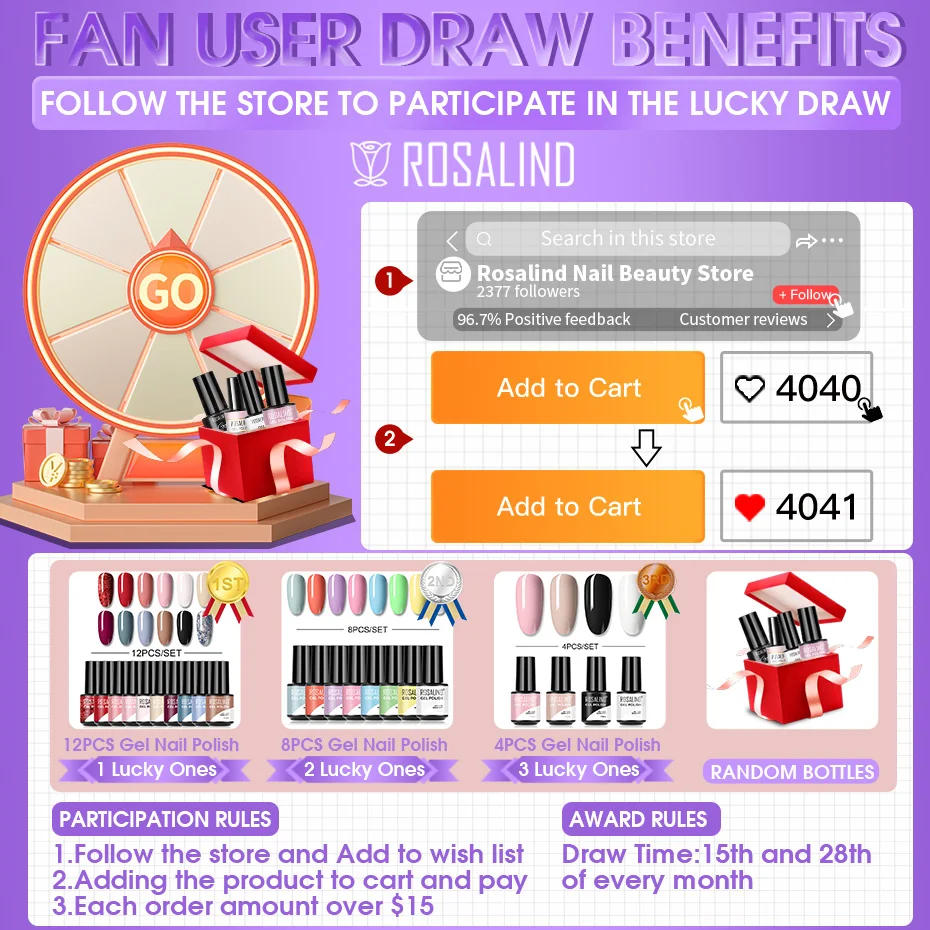 Description Picture 2 of itemROSALIND Nail Gel Polish Neon Hybrid Varnish Semi Permanent Nail Art Design Soak Off Top Base Coat Esmalte UV Gel Nail Polish