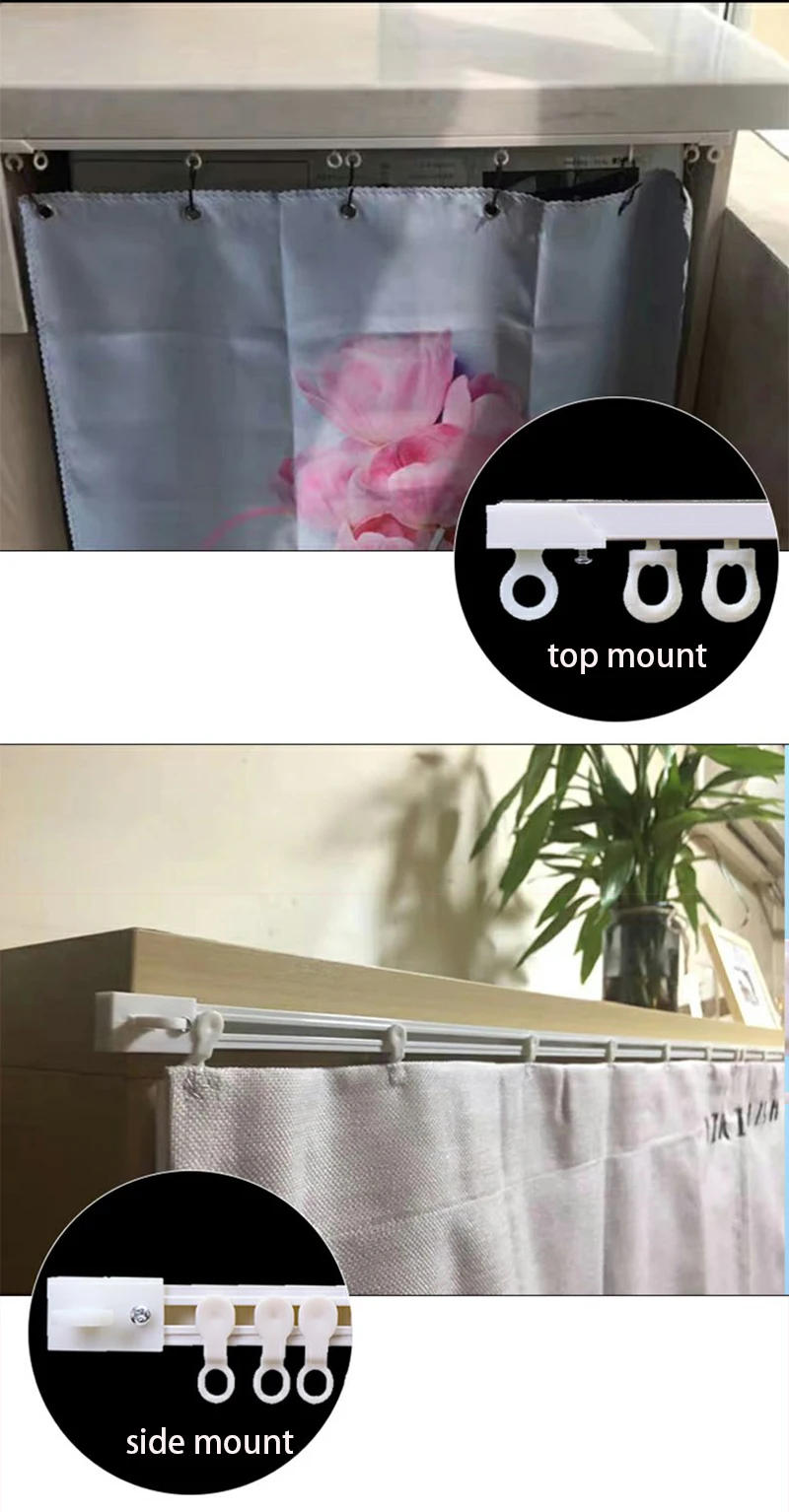 Description Picture 5 of itemSelf Adhesive Curtain Sliding Track Without Punching Nano Silent Track Top Mounted Side Mounted Home Window Decor Accessorie