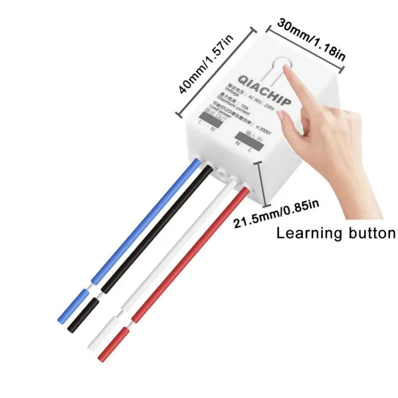 Description Picture 6 of itemWireless RF 433Mhz Smart Switch Wall Panel Switch With Remote Control AC90V~250V Mini Relay Receiver For LED Light Lamp Fan