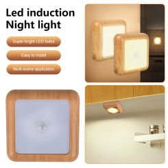 LED Motion Sensor Night Light Wireless Under Cabinet Lamp Battery Powered Wall Light Stairs Light Human Body Induction Lamp