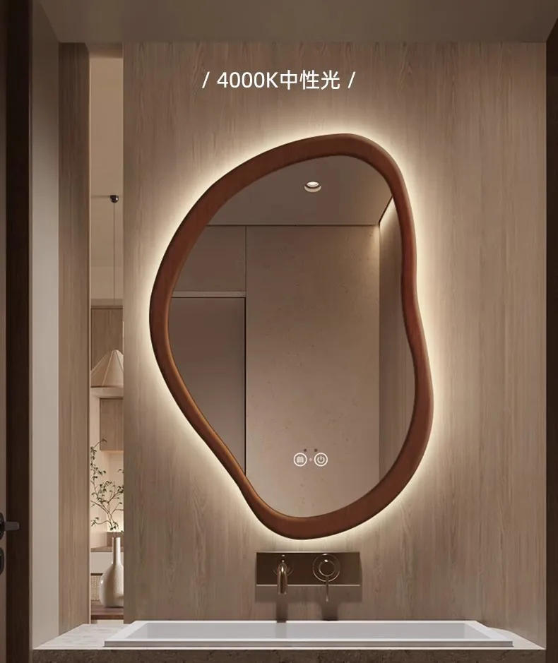 Description Picture 5 of itemClear Irregular Mirror Xenomorph Universal Hotel Shower Makeup Mirror Bathroom Art Espejo Adhesivo Pared Home Decoration