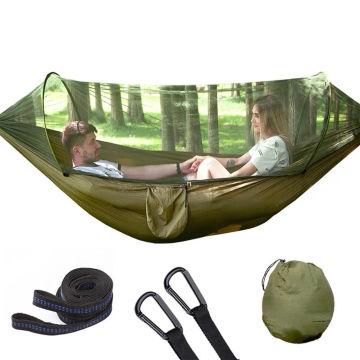 Automatic Quick Open Camping Hammock With Mosquito Net Outdoor Portable Hammock With Tree Straps