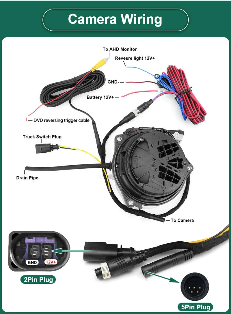 Description Picture 6 of item170° AHD 1080P Flip Emblem Rear View Reverse Backup Camera For VW Golf 6/7/8 Polo CC Beetle Magotan B6 B7 B8 EOS T-roc Passat