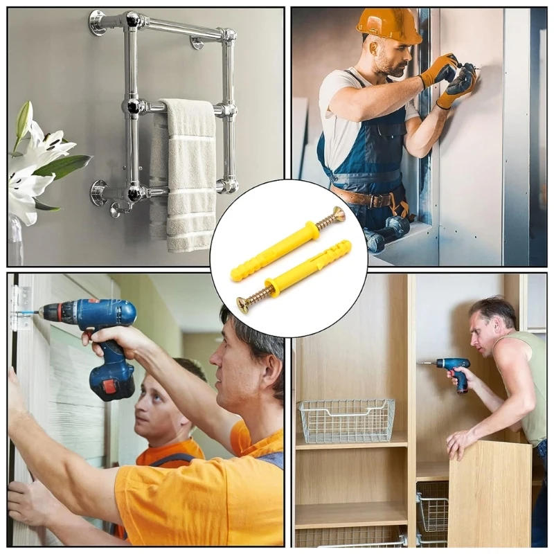 Description Picture 4 of item100pcs/set Small Expansion Screws Masonry Screws and Wall Plugs Durable & Reliable Anchoring Solution Simple Installs