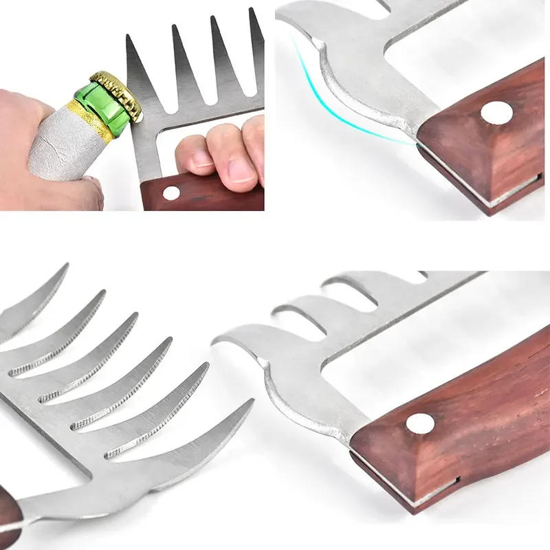 Description Picture 3 of itemBBQ Accessories, Meat Shredder, Pulled Pork Puller, BBQ Fork, Bear Claw, Vegetable Slicer, Cutters, Beer Cooking Tool