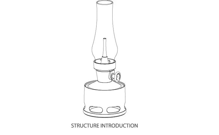 Description Picture 2 of itemWireless Indoor Outdoor Kerosene 4000mAh Rechargeable Battery Night Light USB Dimmable Glass Shade LED restaurant Table Lamp