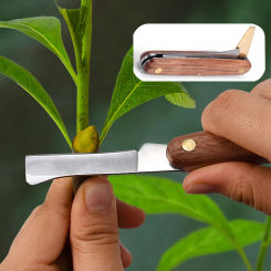 Grafting Tools Foldable Grafting Pruning Knife Professional Garden Grafting Cutter Stainless Steel Wooden Handle Knife Garden