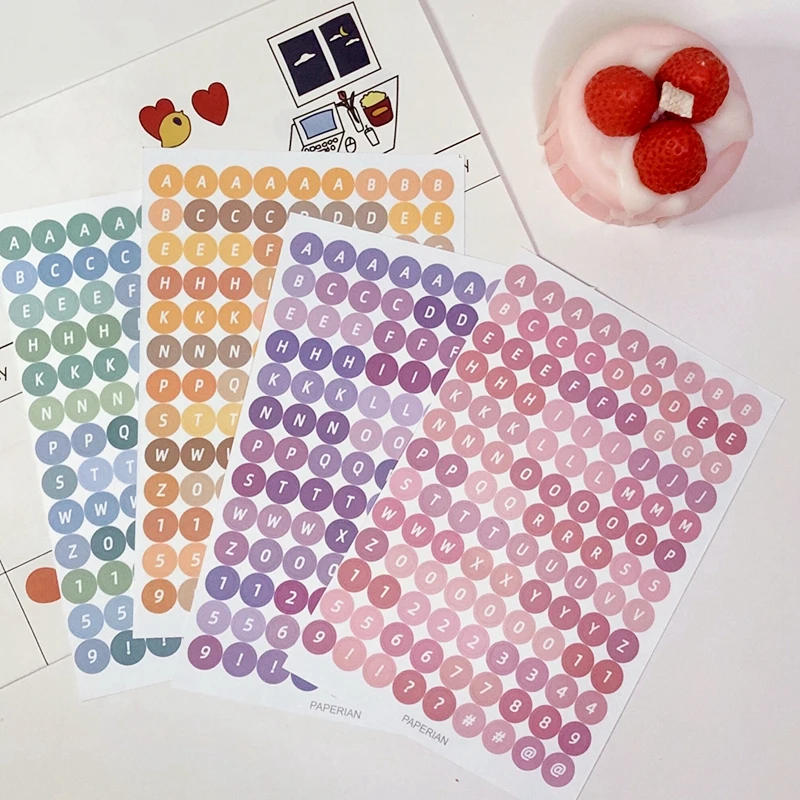 Description Picture 2 of itemDIY Number Alphabet Stickers Color Letter Sticker Hand Account Decoration Scrapbooking Craft Colorful Paper Stationery Supplies