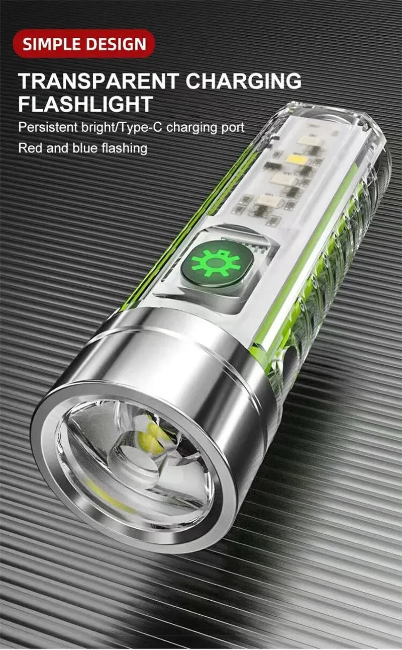 Description Picture 2 of itemUSB Rechargeable LED Flashlight LED MINI Keychain Light with Tail Magnet Uv Light Multifunction Portable Torch Camping Lights