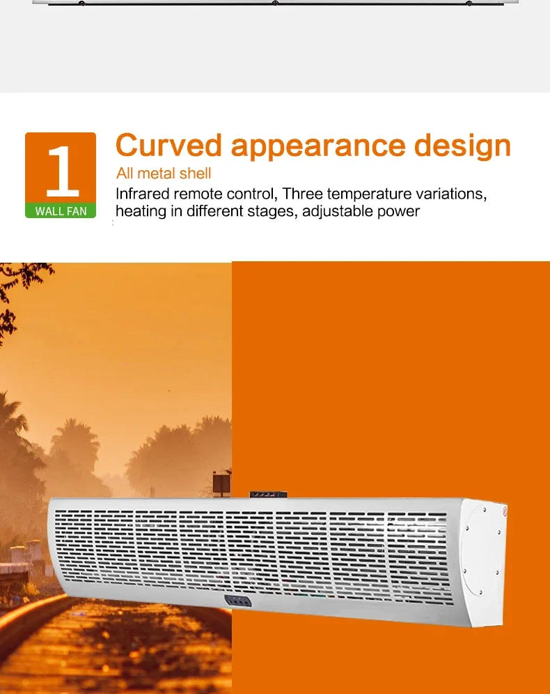 Description Picture 6 of itemAir Curtain MachineCross Flow Type Temperature Control 380v 900mm Series Electric Heated Air Curtain For Supermarket School Gree