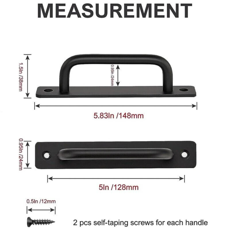 Description Picture 5 of item2Pcs Door Pull Handles Aluminium Alloy Balcony Window Sliding Door Handles Black Gate Shed Handles Furniture Pulls Hardware