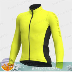 Men's Winter Cycling Jersey Pro Team Thermal Fleece Long Sleeve Bicycle Clothing MTB Road Bike Warm Tops Jacket Sports Wear Coat