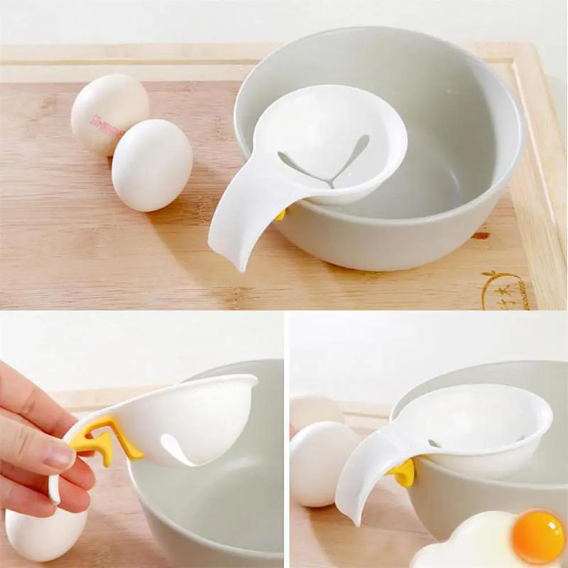 Description Picture 3 of item1/2/3PCS Plastic Egg White Yolk Separator Household Egg Divider Kitchen Cooking Egg Tool Filter Egg Separator Gadgets Kitchen