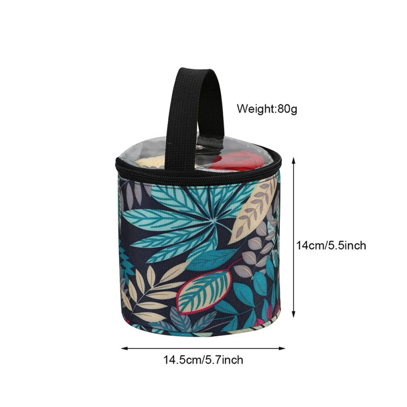 Description Picture 4 of item13x13x3cm Woolen Printed Storage Drum Bag 600D Oxford Cloth Knitting Bag Oxford Cloth Crochet Organizer Yarn Knitting Tote Bag