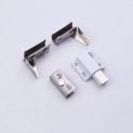 2PCS Zinc Alloy Glass Door Hinge Furniture Side Mounted Frameless Clamp Hardware Self-closing Cabinet Door Hinge Glass Cabinet