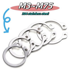 2-100 Pieces of 304 Stainless Steel C-type Retaining Ring for Shaft, Large-sized C-shaped Snap Ring Washer M3~M75