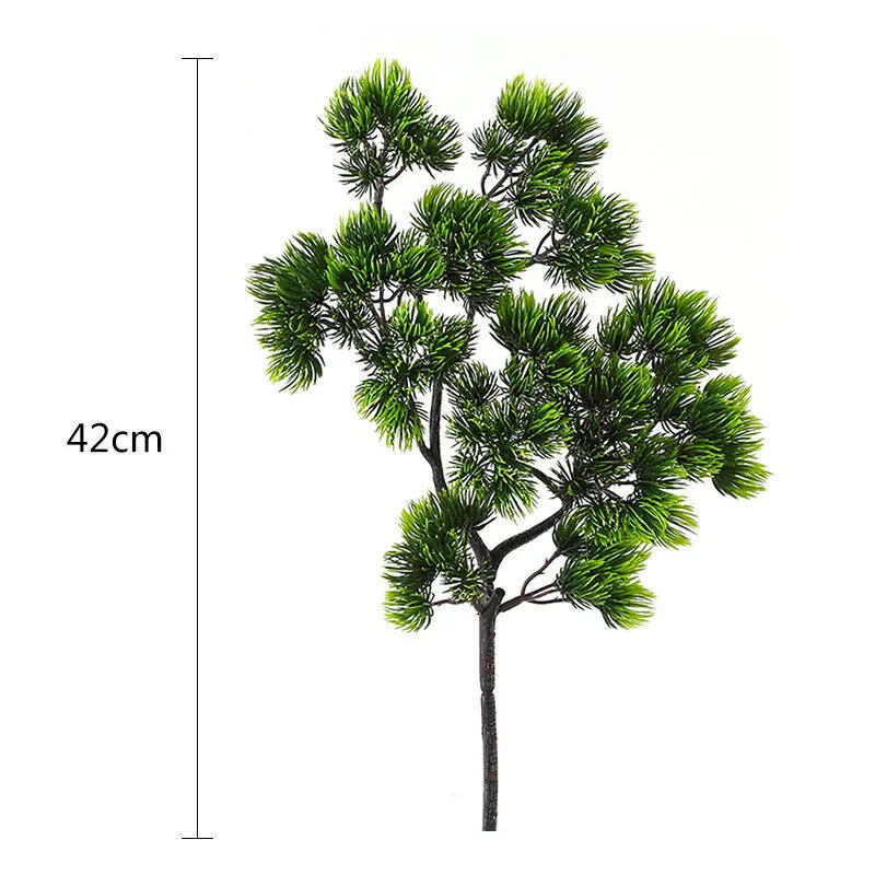 Description Picture 6 of item42cm Artificial Plant Pine Branch Green Leaves Fake Plants Home Pine Bonsai Accessories Wedding Flower Arrangement Decoration