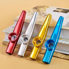 Kazoo Golden Aluminum Alloy with Membrane Flute Diaphragm Mouth Kazoos Musical Instruments