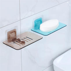 1 Piece Toilet Plastic Soap Rack Soap Box Transparent Practical Soap Rack Punch-free Wall-mounted Soap Rack Bathroom Accessory