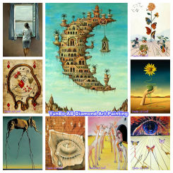 Famous Abstract Surrealism Art By Salvador Dali DIY AB Diamond Painting Cross Stitch Kit Rhinestones Embroidery Wall Home Decor